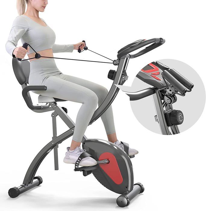 Velo D Appartement Pliable Velo De Fitness 3 En 1 8 Niveaux De Resistance Magnetique Siege Reglable Confortable Velo D Exercice A Cdiscount Sport