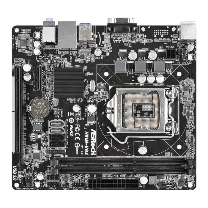 Carte mère ASRock H81M-VG4 R2.0 Intel H81 LGA 1150 2xDDR3 16GB Micro ATX - Asrock