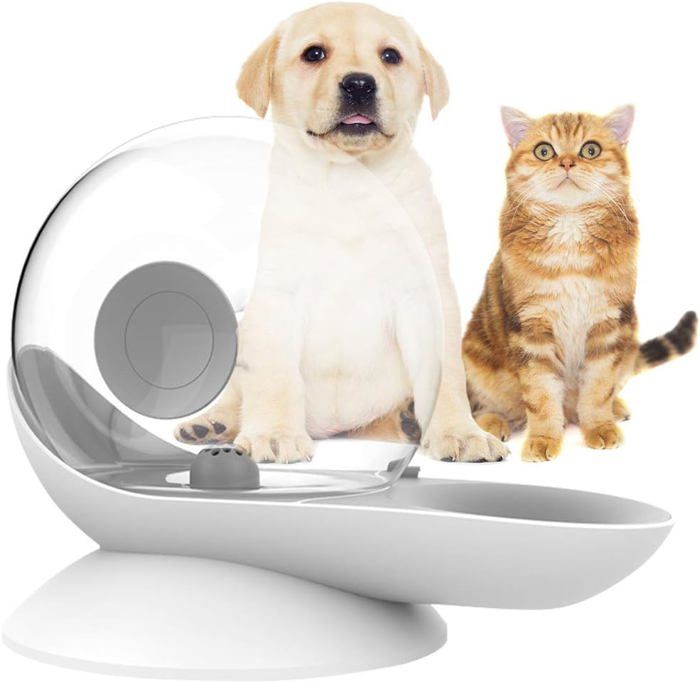 Comparer les prix de Distributeur d'eau pour Chat Chien, Abreuvoir à gravité pour Chat, Forme d'escargot, Fontaine d'eau pour Chat Automatique,(Gris)