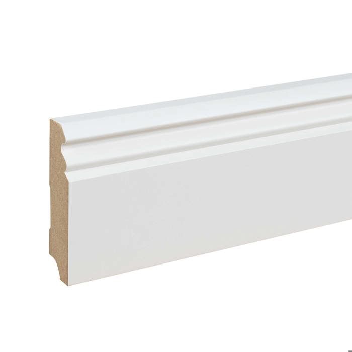 PROVISTON Plinthe MDF 10 x 80 x 2500 mm Blanc à coller, visser & clouer Noyau MDF revêtu 25 mètres | 10 pièces - Bricolage