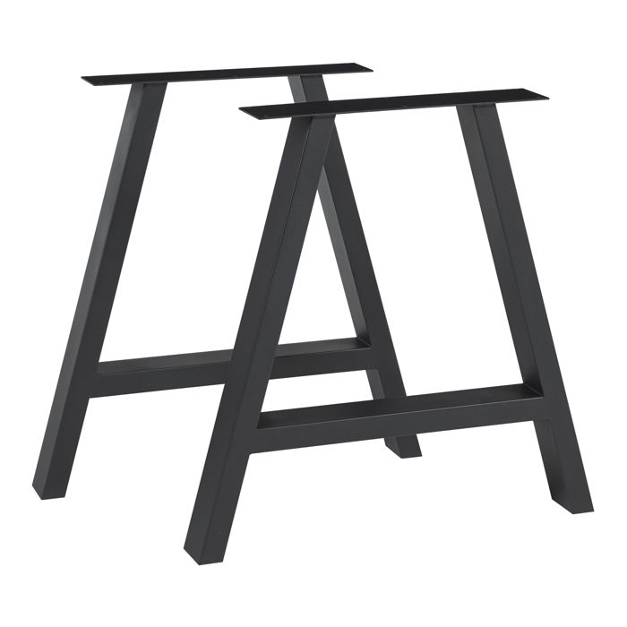 Lot de 2 pieds de table Eschau acier 40 x 40 cm noir