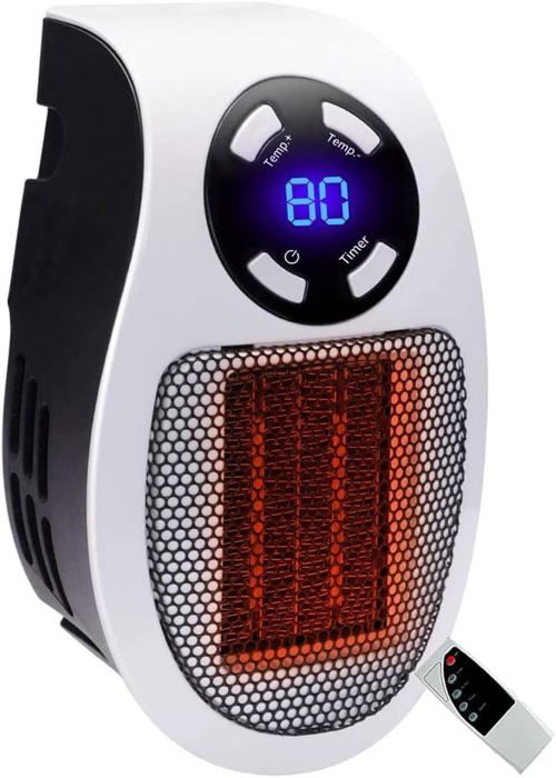 Mini Radiateur Électrique Céramique, Chauffage Enfichable Avec