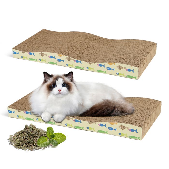 Meilleurs prix pour Nobleza - 2 Pièces Grattoir Chat Carton Griffoir Incurvé Réversible en Carton