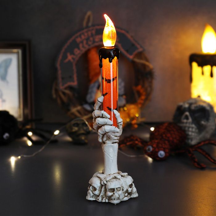 Bougies LED Halloween - 6 Lanternes Fantômes à Flamme Vacillante Pour Déco D'intérieur Et Extérieur