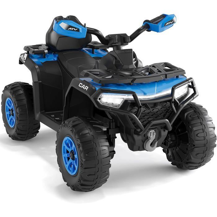 Quad Électrique 12V pour Enfants Tout-Terrain avec Télécommande, Bluetooth, LED, Suspensions, 3-8 Ans | Leroy Merlin