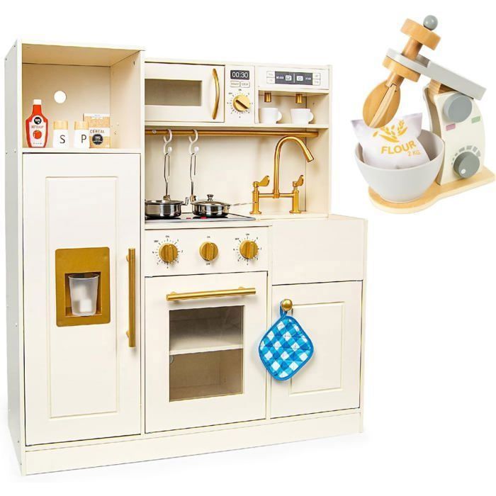 Cuisine Roma 242167M Jouet en Bois Interactive avec lumière et Son Nombreux Accessoires Inclus Cuisine+Robot