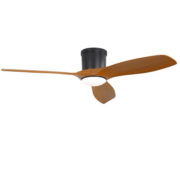 Ventilateur de plafond 52 pouces avec télécommande 3 ailes en ABS lumière LED dimmable 18W en 3 couleurs fonction pour droite e - Zynthorixzz