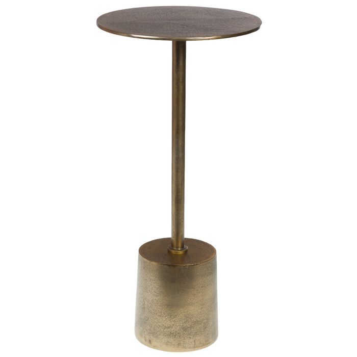 Bout de canapé rond en aluminium doré H60 cm Clyde - Amadeus