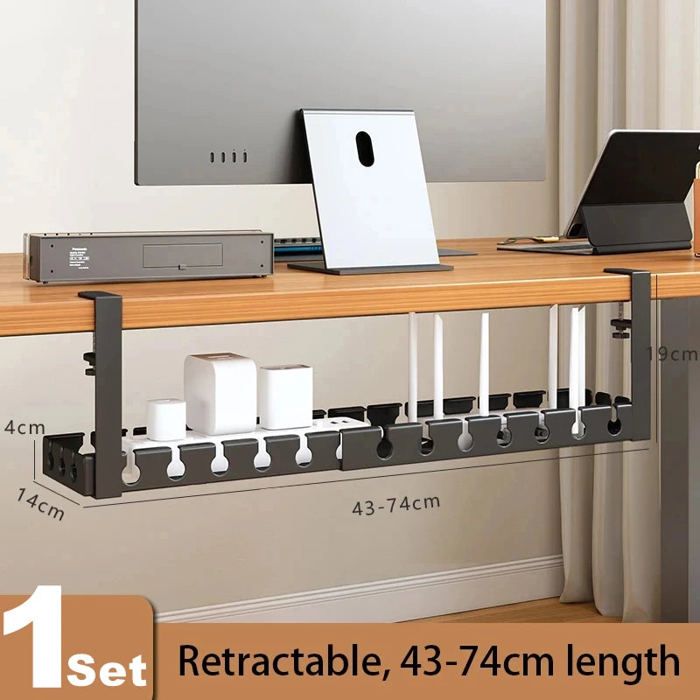 Support de rangement sous table plateau gestion câbles sans perçage ...