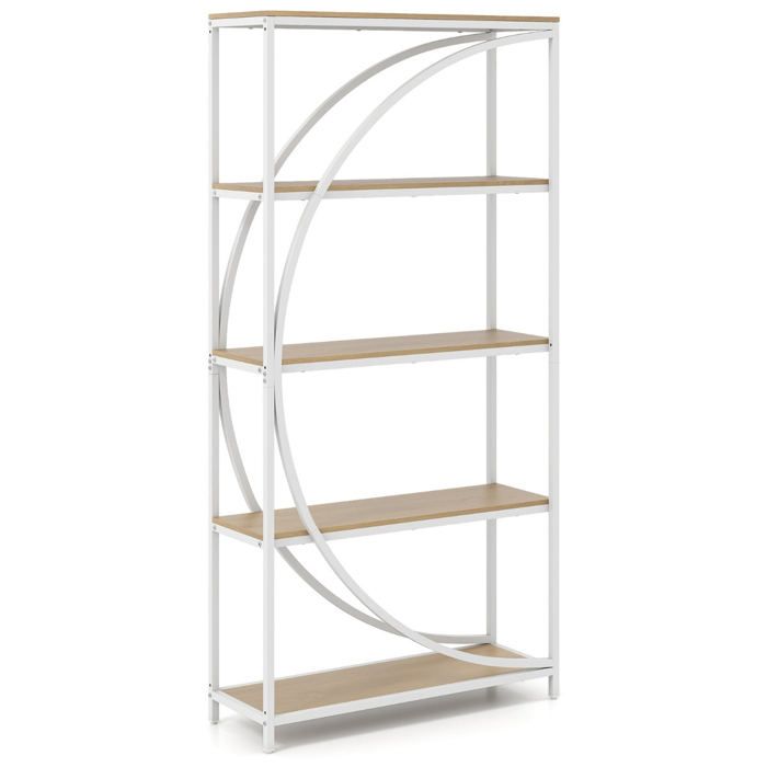 Bibliothèque 5 niveaux ouverte pour salon bureau 86 x 30 x 175 cm espace de