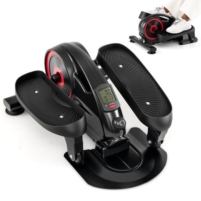 Vélo Elliptique Bureau COSTWAY-8 Résistances Magnétique Réglable-Silencieux-Écran LCD-Patin Antidéra