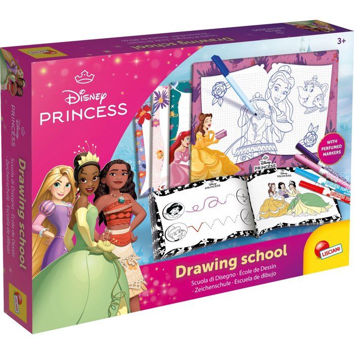 Liscianigiochi École de dessins + Feutres parfumés - Princesses - Kit Dessin - Ardoises effaçables - Dès 4 ans - vue 2