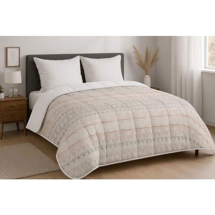 Couette légère Nat géo / Non tissé blanc - 1 ou 2 personnes 200 x 200 - MORTREUX