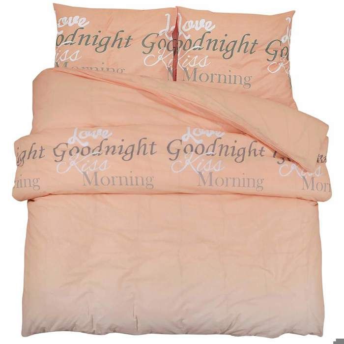 Moderne Ensemble de housse de couette rose 200x200 cm Coton Literie @EU2235