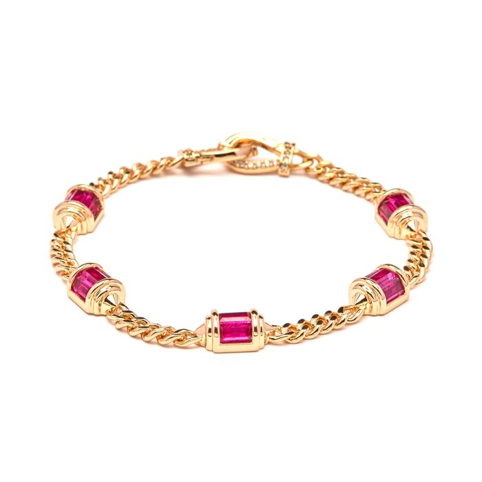 Bracelet - LUXENTER - Kansha - Zircone rubis - Plaqué or 18K - Couleur rouge Bracelet - LUXENTER - Kansha - Zircone rubis - Plaqué or 18K - Couleur rouge