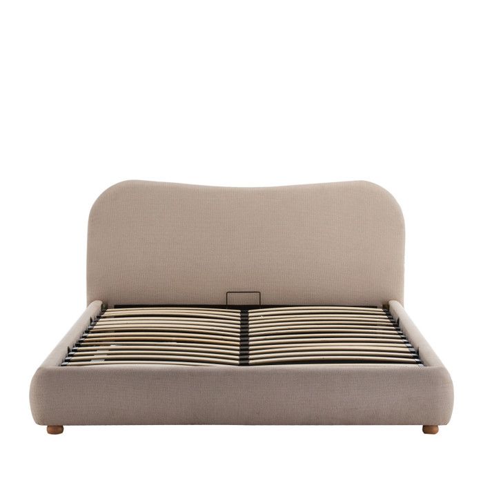 Napo - Lit coffre en tissu 140x190cm - Beige Napo - Lit coffre en tissu 140x190cm - Beige