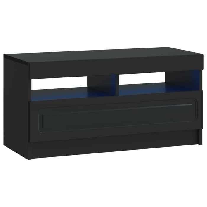 Nouveau Meuble TV LED Noir Bois dingénierie poids:16.3 kg_12215