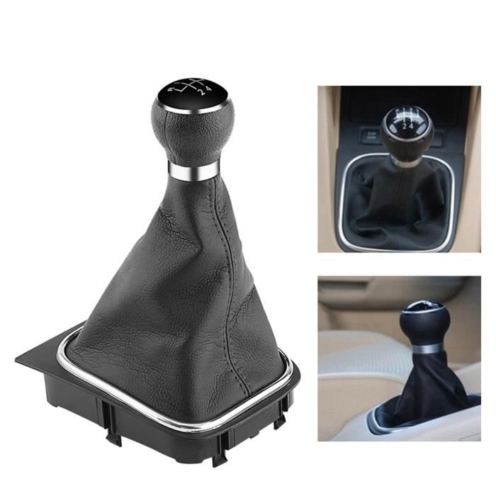 Pommeau De Vitesse Cuir 5 Vitesses Pour Audi A3/S3 8P - Noir Et Chrome, Avec Soufflet, Neuf ZU-Parts