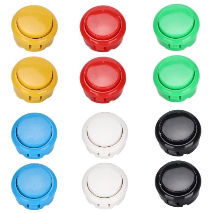 Boutons d'arcade LED, bouton d'arcade massif de 100 mm avec support de bouton de rechange pour console convexité LED, DC 12 V (jaune