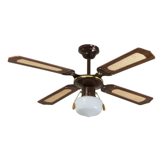 diam/ètre 142 cm avec interrupteur mural Ventilateur de plafond design industriel Vourdries Argent