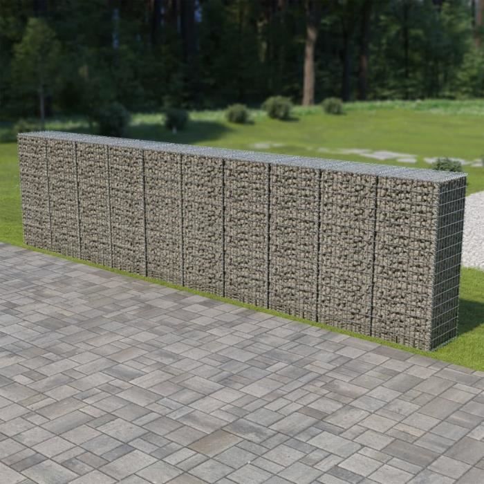 Mur en gabion rectangulaire ATYHAO - Acier galvanisé - 600 x 50 x 150 cm - Capacité de charge 1 400 kg/m³
