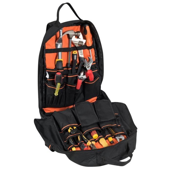 Sac A Dos Pour Outils Avec 33 Poches En Polyester Multicolore Sac Porte Outils Avec Sangles D Epaule Rembourrees Charge Max 18kg Achat Vente Sacoche Sac A Dos Sac A Dos