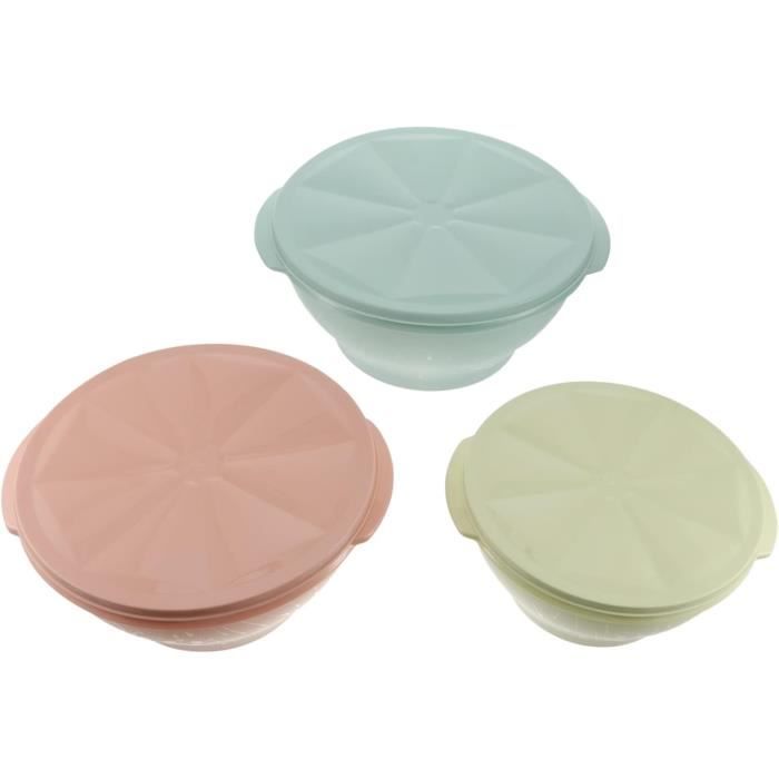 3 Pièces Saladier Saladier En Verre Avec Couvercle Récipients À Lunch