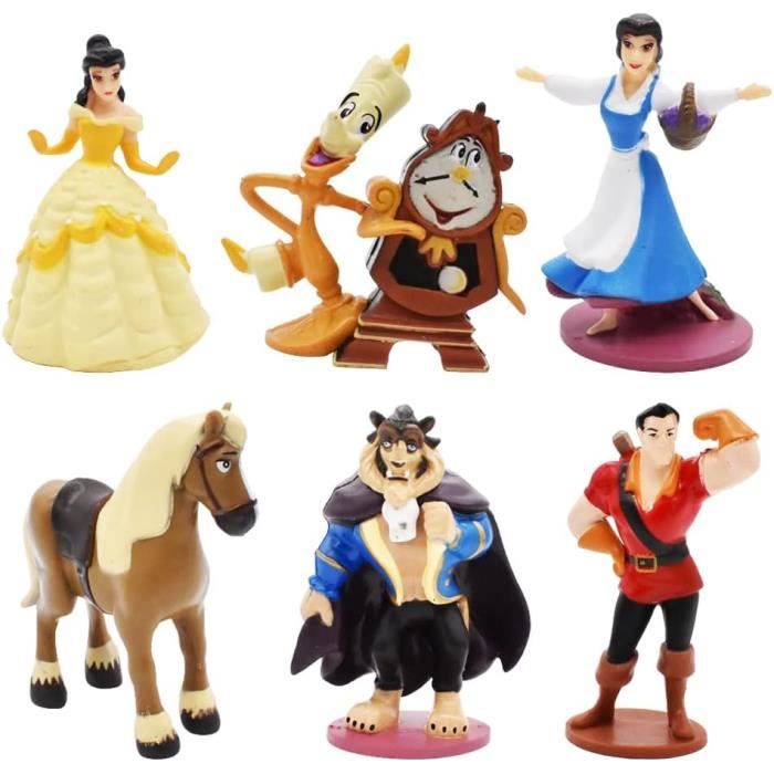 Figurines Décoration Gâteau La Belle Et La Bête - Lot De 6 | Princesse Belle Et Animaux - Anniversaire Enfant