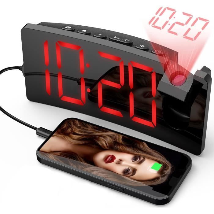 ORIA Ru00e9veil Numu00e9rique Avec Affichage Arc-en-Ciel LED, Ru00e9veils Numu00e9riques De Chevet Avec 7 Couleurs RGB, Luminositu00e9 Ru00e9glable, Volume Ru00e9glable, Snooze, 12/24H (Cu00e2ble USB De 1,5m Inclus