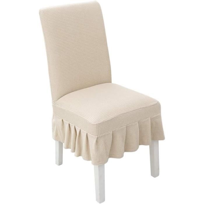 Housses De Chaises Extensibles 4 Pièces Marron - Protection Élégante Et Lavable Pour Salle à Manger