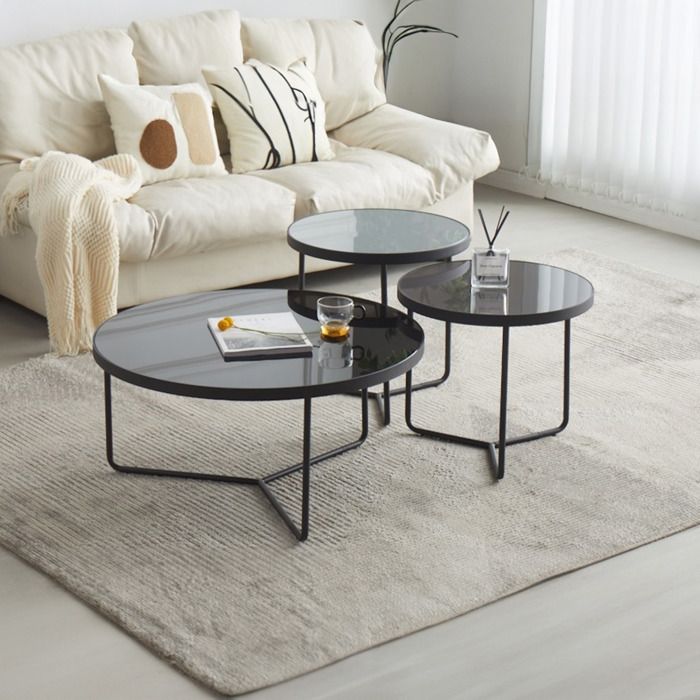 VITA Lot De 3 Tables Basses Rondes Pieds En M tal Noir Cdiscount Maison vita-lot-de-3-tables-basses-rondes-pieds-en-m-tal-noir-cdiscount-maison