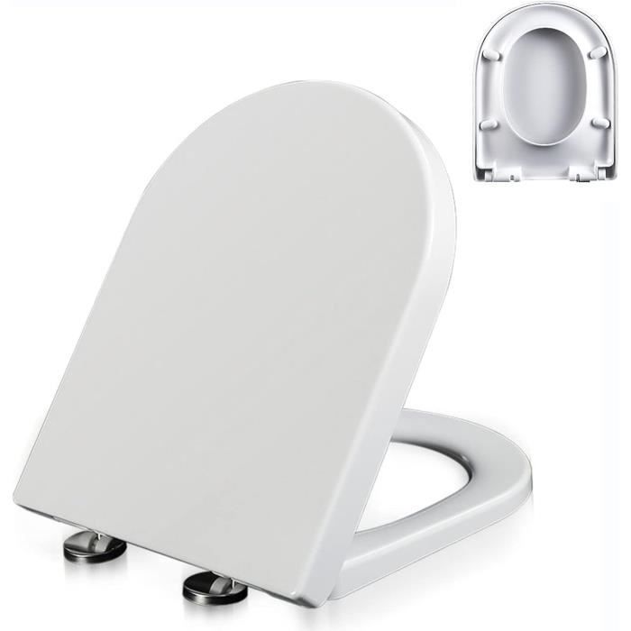 Abattant WC Whyfone Wf7001-W Blanc Forme O - Frein De Chute - Siège WC Plastique
