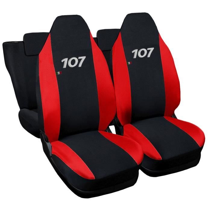 Lupex Shop Housses de siège auto compatibles pour 107 Noir Rouge