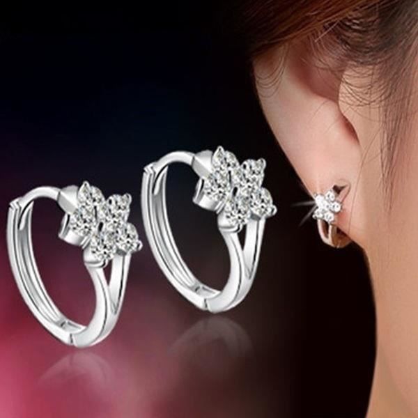 Boucles D'oreilles Argent Sterling 925 – Diamants Noirs – 1/5ct – Silverspeck