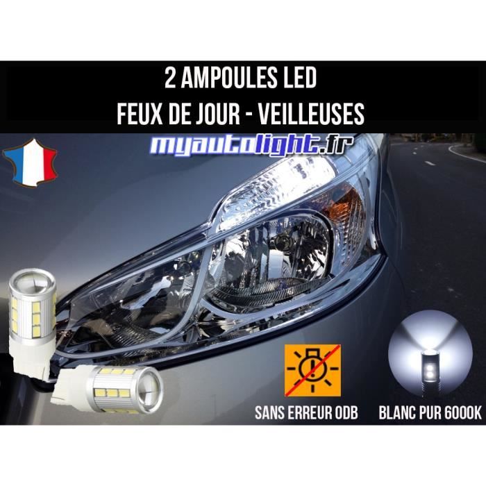 Pack feux de jour veilleuses led blanc xenon pour Peugeot 208