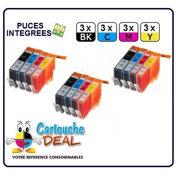 4 Cartouches D'encre Compatibles HP364 XL Avec Puce, Pour Imprimantes HP Photosmart, Deskjet, Etc.