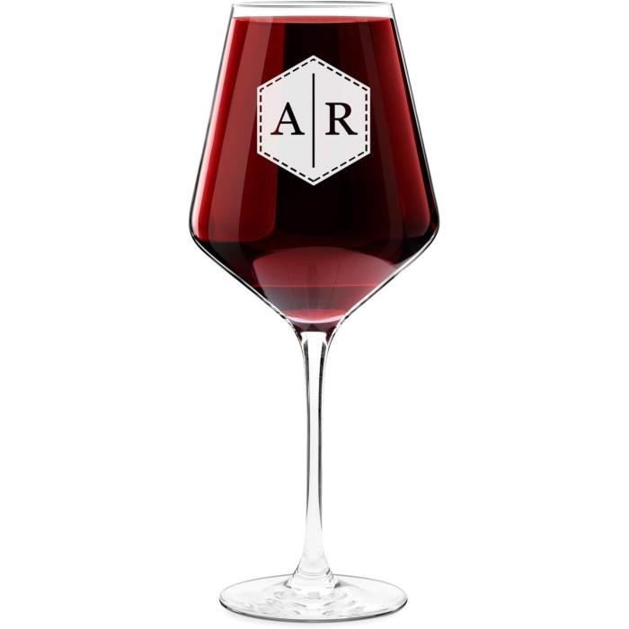 Verre à Vin En Cristal Gravé 350ml - Verre Personnalisé Pour Vin Rouge Et Blanc - Cadeau Élégant