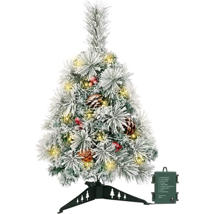 Mini Sapin De Noël Artificiel Décoré - Avec Nœuds, Pommes De Pin - Décoration De Table Maison/Bureau - Taille Compacte - 4