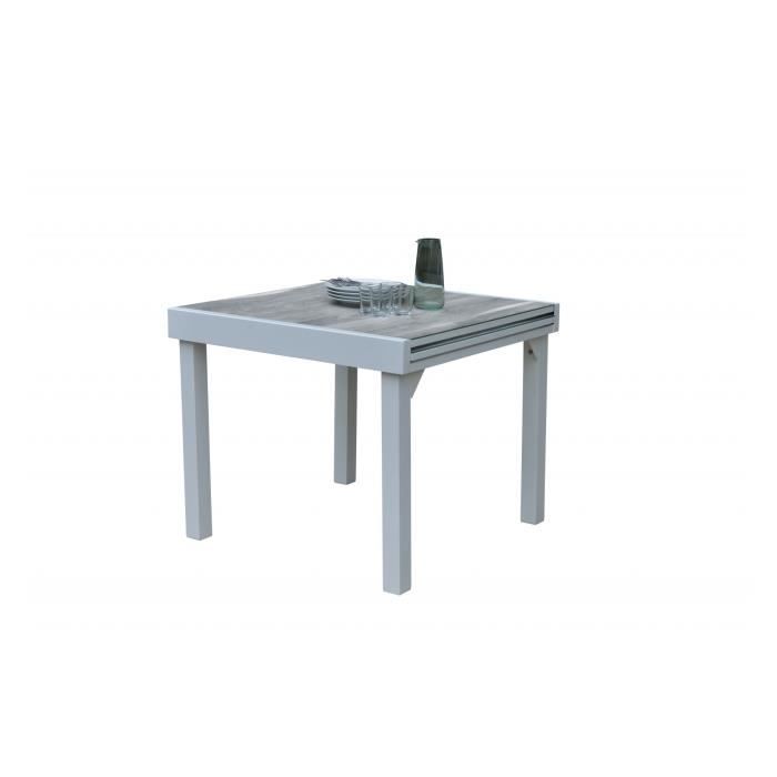 table de jardin - wilsa - modulowood t 4 / 8 - métal - design - blanc