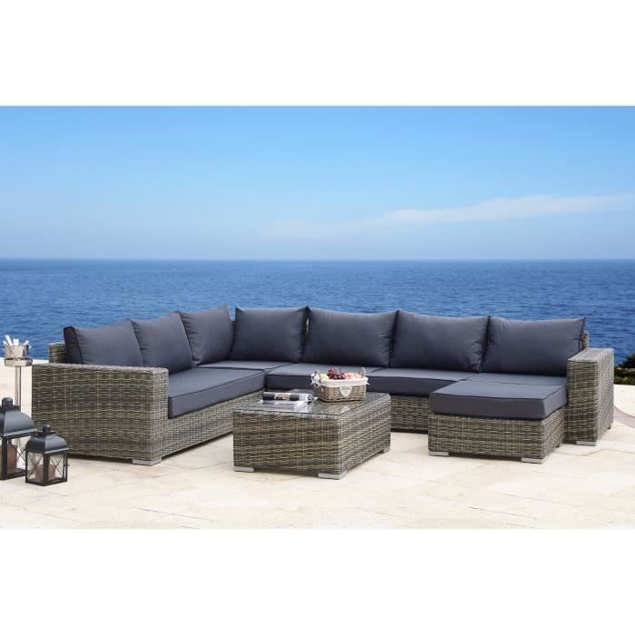 Salon De Jardin En Resine Tressee Demi Ronde 8 Places Amanta Osier