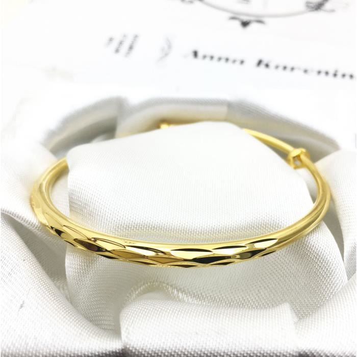RMEGA Bracelet Femme Luxe Bracelet Jonc Femme Mariage 18K Or