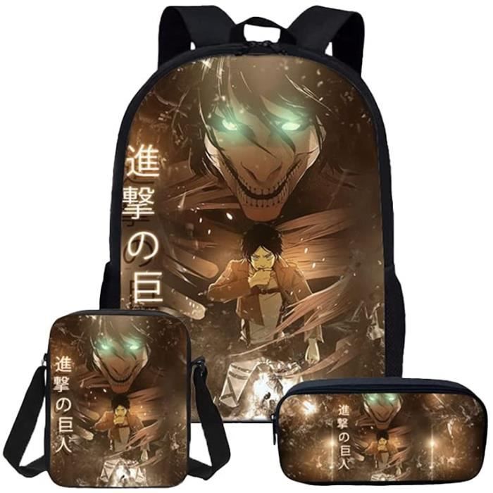 Cartable L Attaque Des Titans Sac a Dos Enfant Manga AOT Sac Scolaire Sac d ecole Trousse Scolaire Trousse a Crayons Cdiscount Bagagerie Maroquinerie