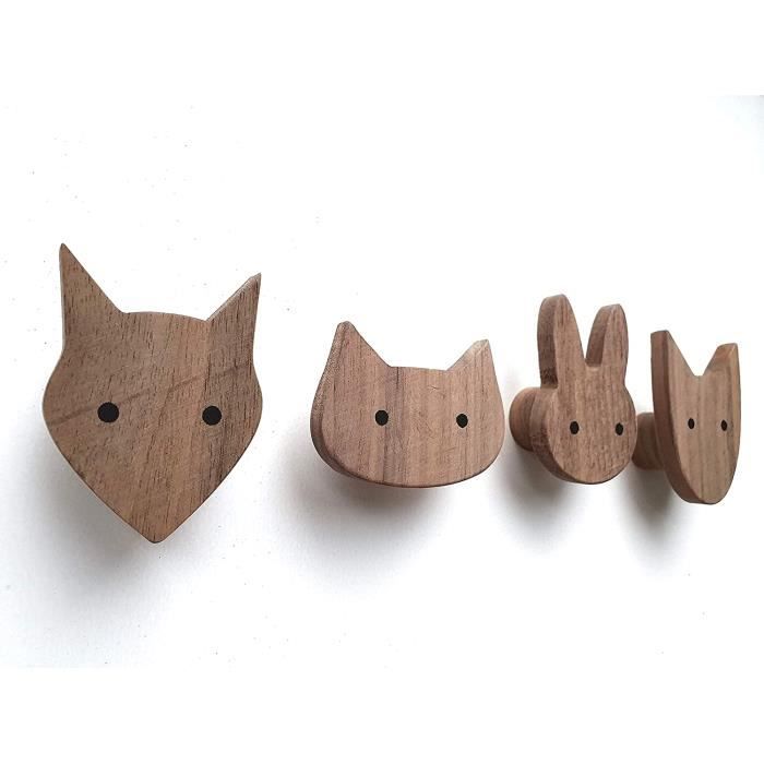 Mur Extraire Maximum Patere Animaux Bois String Detroit Cylindre Nee