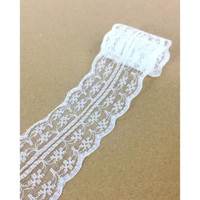 Ruban dentelle au crochet blanc 1m x 4.5 cm