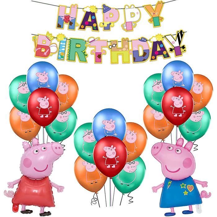 Decoration Anniversaire Peppa Pig Ballons Banniere De Joyeux Anniversaire George Pig Ballons De Papier D Aluminium Pour Enfants Geor Cdiscount Maison