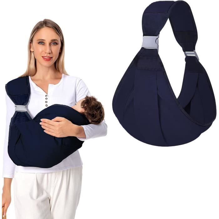 Porte-bébé enveloppant, écharpe pour bébé nouveau-né à tout-petit, porte- bébé respirant et mains libres, porte-bébé réglable (gris foncé)
