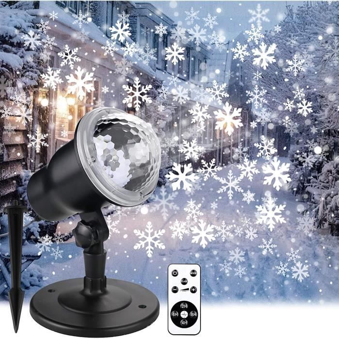 Chaud Flocon de Neige Lumière Noël Extérieur Étanche Led Mobile Laser  Projecteur Lampe