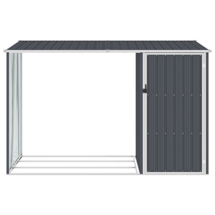 BET Abri à bois de jardin Anthracite 245x98x159 cm Acier galvanisé BET9306191923403