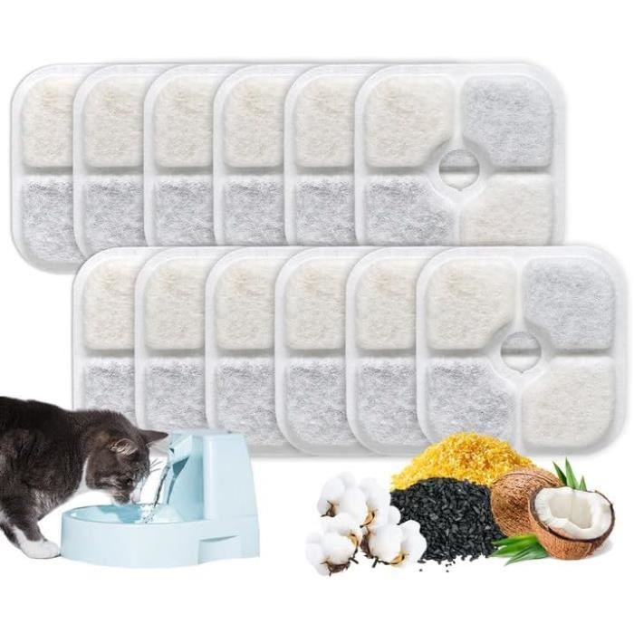 Filtre Fontaine Eau Chat, 12 Pcs Filtre Fontaine Chat Fontaine À Eau Pour Chat Compatible Avec