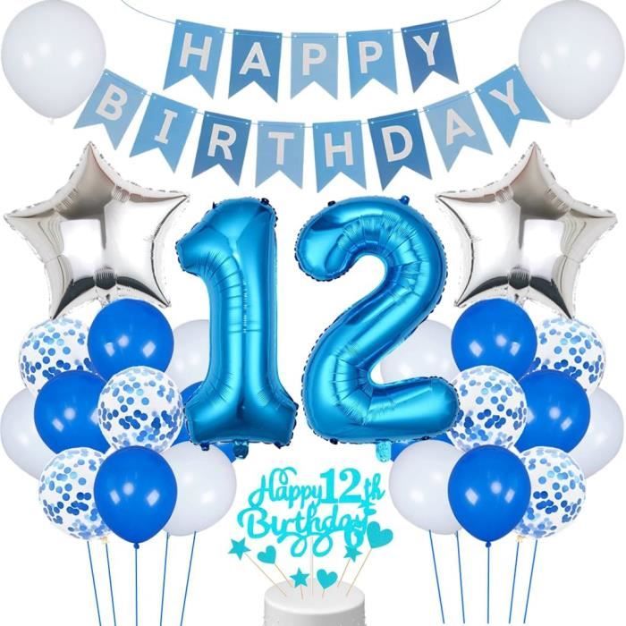 Ballon 12 Ans Anniversaire Garçon,Decoration Anniversaire 12 Ans Garçon Fille,Decoration De